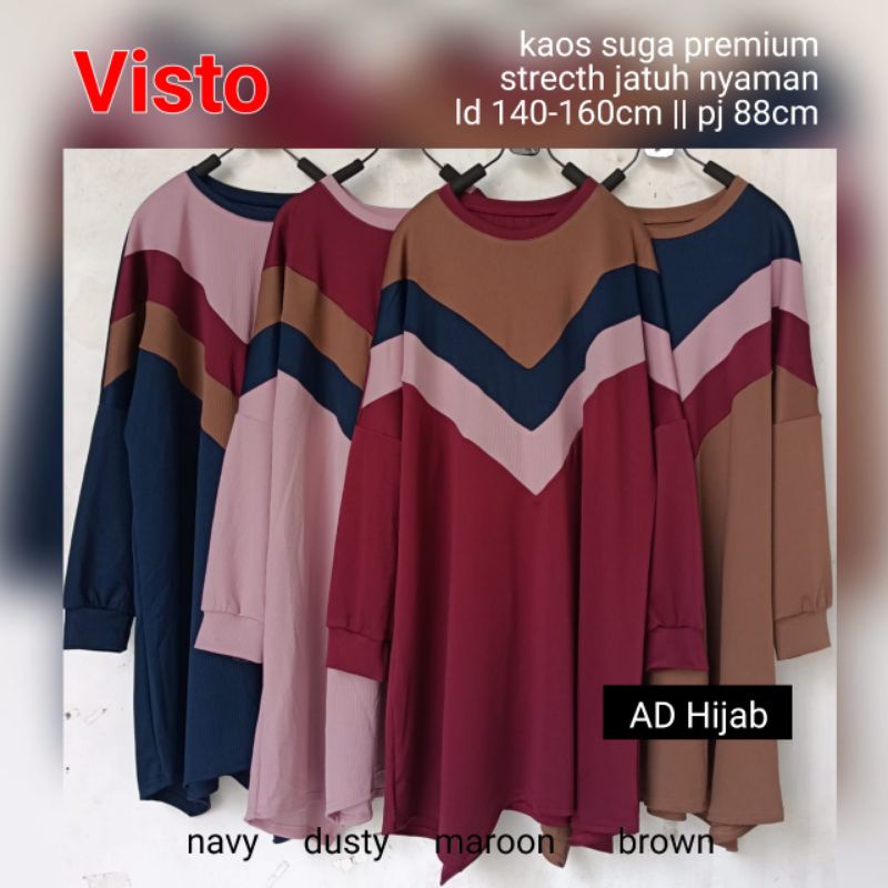 RESTOK BAJU ATASAN WANITA JUMBO BIG SIZE KAOS LD 130 140 150 160/VISTO/BRIKO/NOBI/DEA MIDI/TERRA/KAN