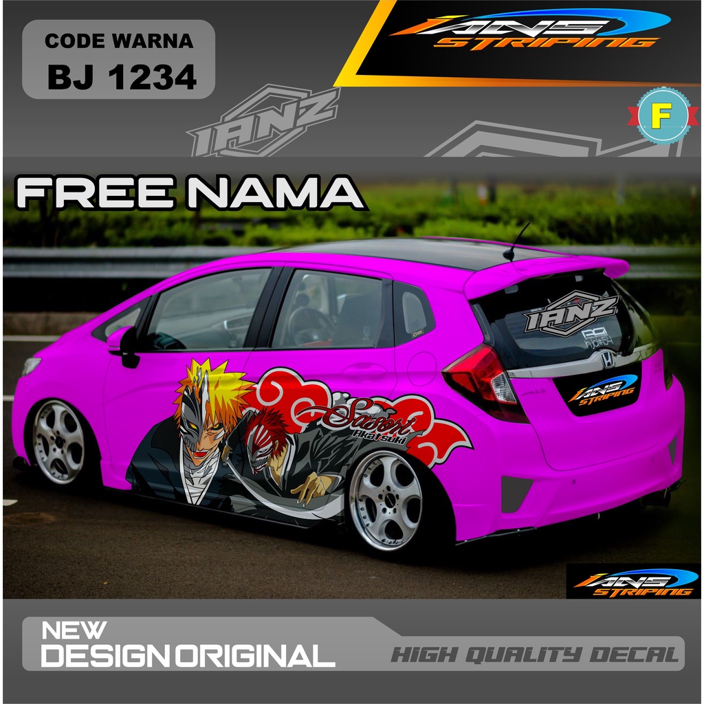 VARIASI STIKER DECAL MOBIL JAZZ JESS / STIKER DECAL FREE NAMA / DECAL STICKER AGYA AYLA BRIO