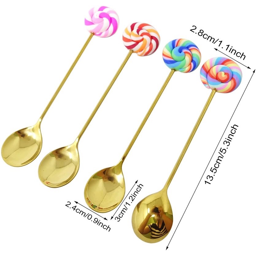 304 Stainless Steel  Donut Lollipop Fork Spoon Kid Cutlery Dinnerware Accessories for Dessert ,Fruit,Honey ,Coffee,Dessert