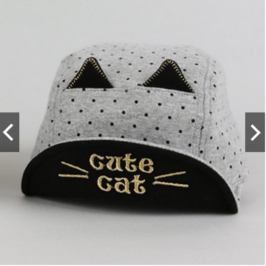 Topi Anak Laki Laki IMPORT PREMIUM Usia 1 - 3 Tahun Motif Kucing - Topi Anak Cute Cat Lucu Bisa Cowok Cewek