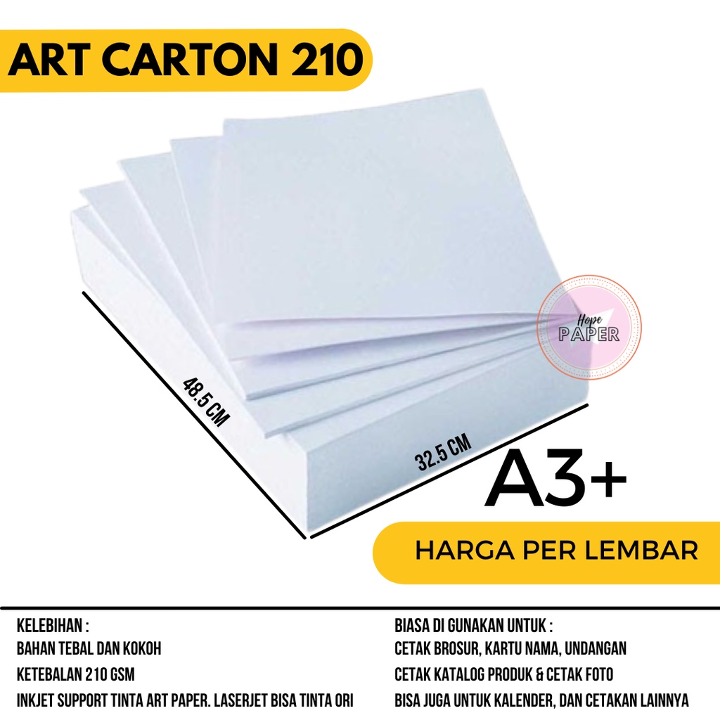 

Art Carton 210 gsm A3 Plus per lembar / Art Carton A3 Plus 210 gsm