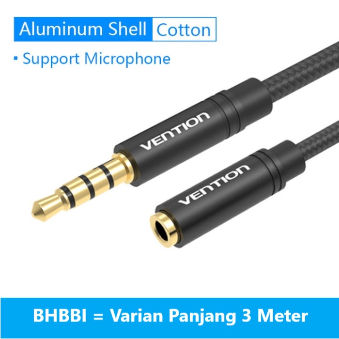 Vention BHBBI 3M kabel extension aux 3.5 audio jack male to female