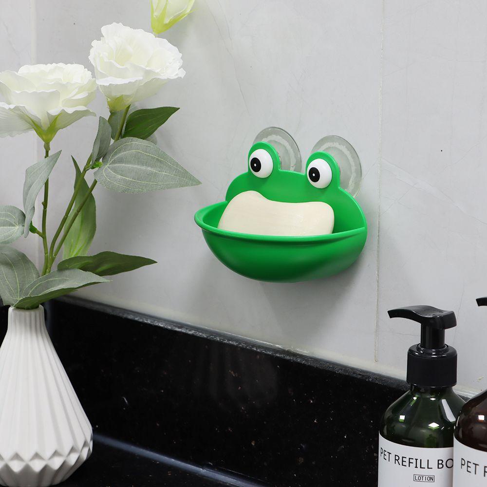 Tempat Sabun Kodok Nanas Dapur Hijau Frog Drain Tray Holder Self-adhesive Rak Gantung Bocor Rak Pembuangan Air