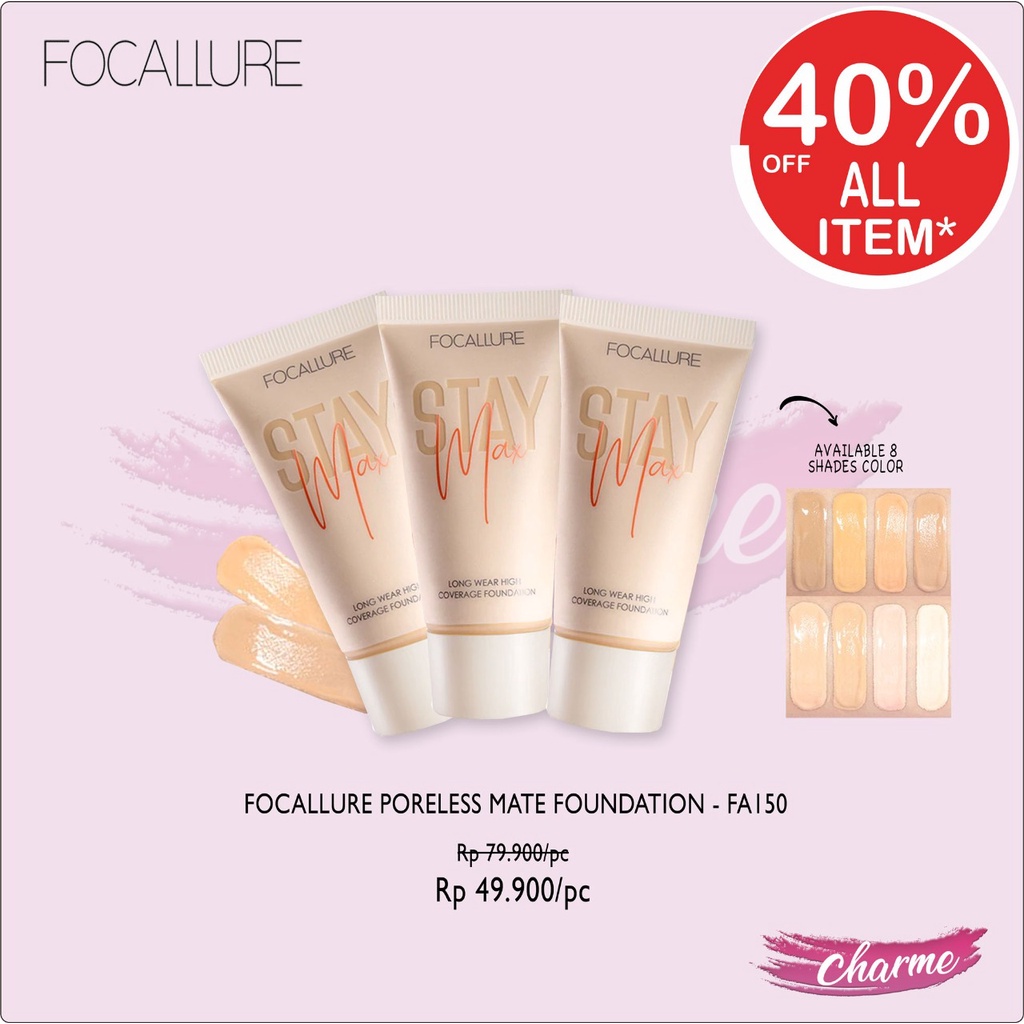 (READY &amp; ORI) Focallure Staymax Poreless Matte Foundation FA150 FA 150 alas bedak stay max waterproof
