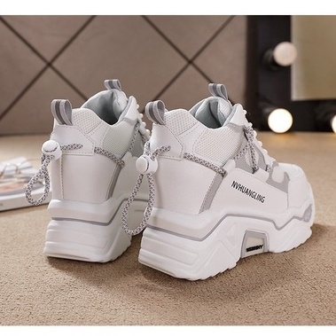 Sepatu Sneakers Putih Cewek Tinggi Sneaker Wanita Import  Terbaru Model Kekinian SP-182