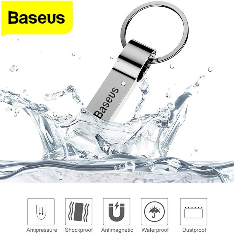 Baseus Flashdisk USB 2TB Bahan Metal Dengan Gantungan Kunci