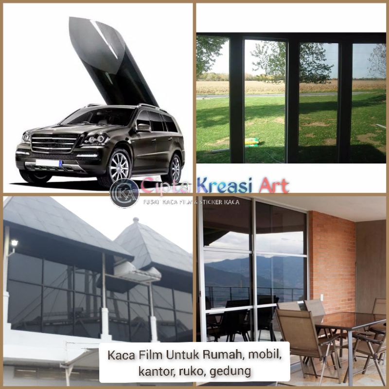 Kaca film mobil Anti panas /Sticker kaca film riben hitam 20% 40% 60% 80% / kaca film jendela rumah