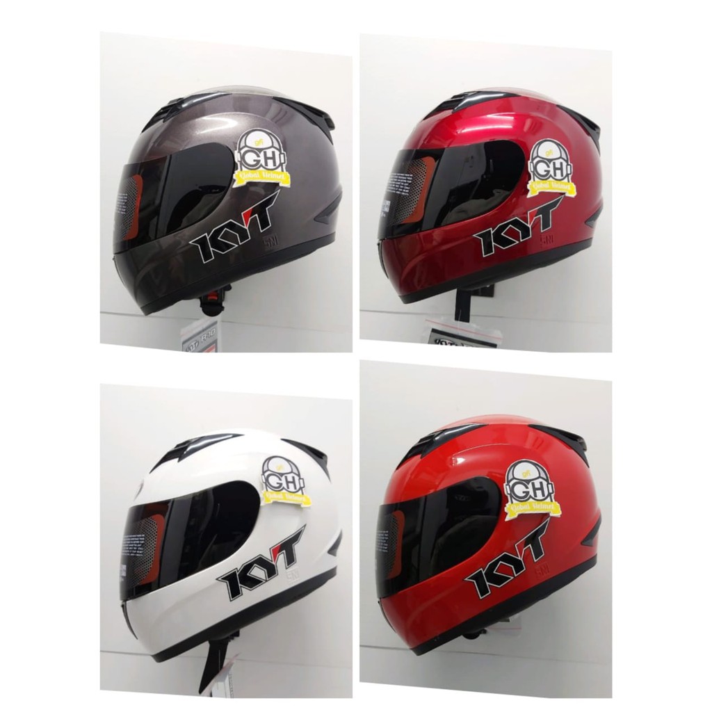 HELM FULLFACE KYT R10 R-10 SOLID ALL COLOR KYT R-10 SMOKE VISOR