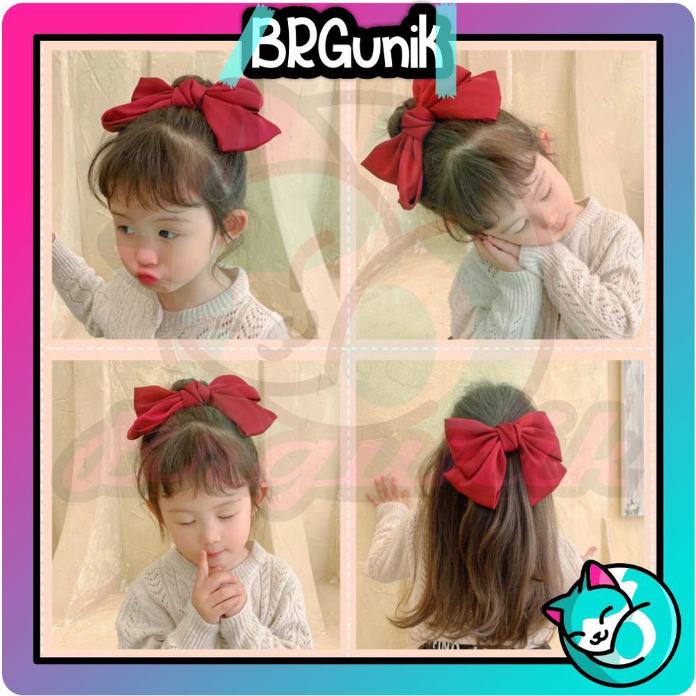 BRGUNIK Jepit Rambut Pita Besar Korea / Aksesoris Jepitan Hair Clip / Jepitan Pita IMPORT R183