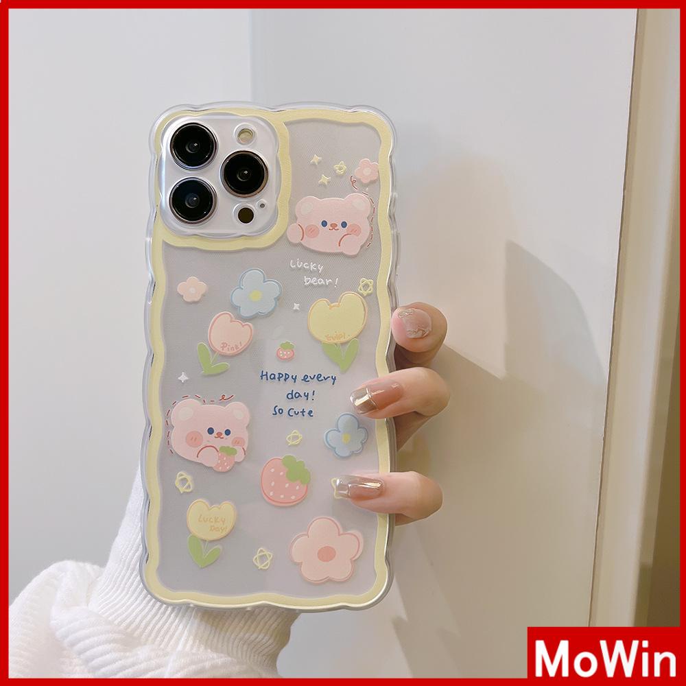 iPhone Case Silicone Soft Case Clear Case Airbag Shockproof Camera Cover Protection Cute Yellow Bear Compatible For iPhone 11 iPhone 13 Pro Max iPhone 12 Pro Max iPhone 7 Plus