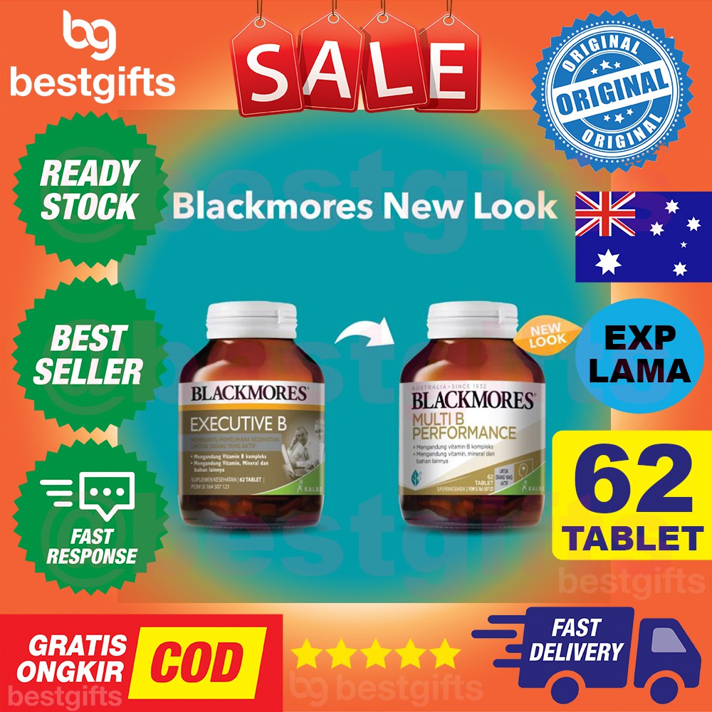 BLACKMORES MULTI B PERFORMANCE VITAMIN KONDISI MENGURANGI STRES FORMULA MENAMBAH ENERGI 62 TABLET