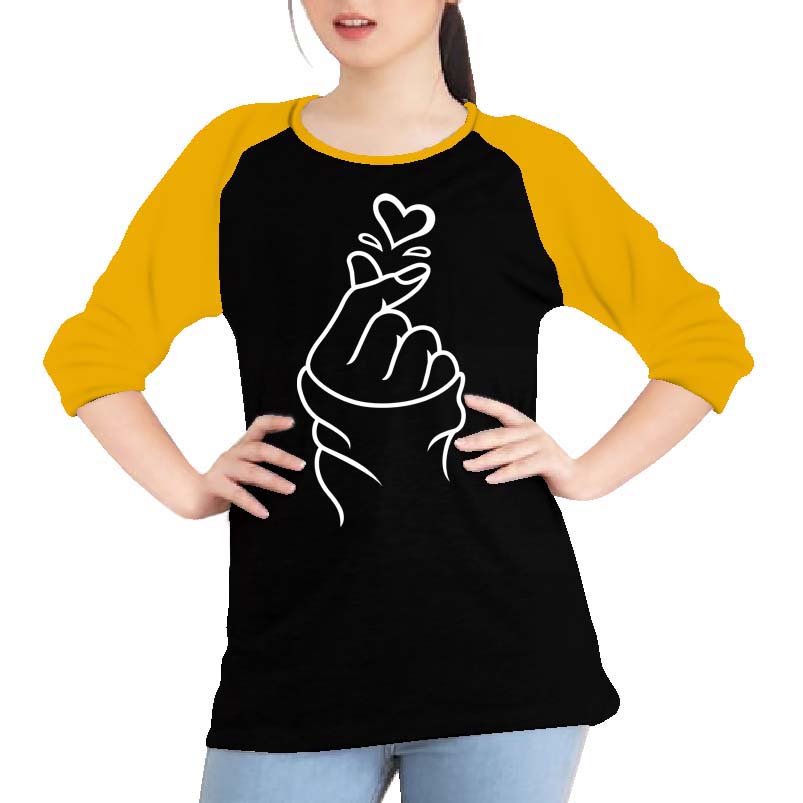 Kaos Raglan (LOVE)/Kaos Wanita Lengan Tanggung/ Kaos Wanita/ Kaos Cewek/ Kaos Wanita