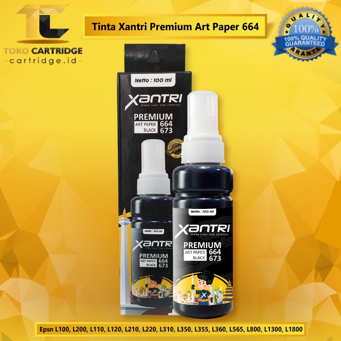 Tinta Xantri Premium Art Paper Epson 664 100ml, Printer Epson L100 L200 L110 L120 L210 L220 L310 L350 L355 L360 L365