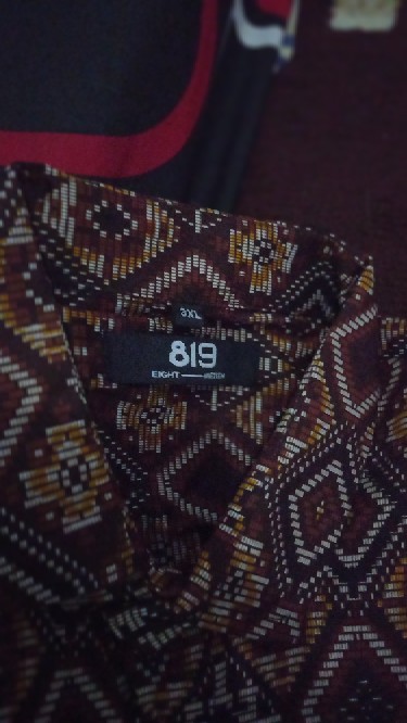 Baju Batik Kemeja Batik Pria Lengan Panjang Songket Diamond Coklat Brown Modern Slimfit Casual