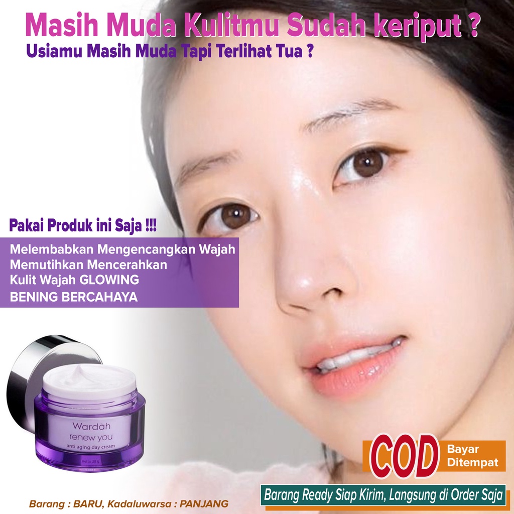 Cream GLOWING Pemutih Wajah Anti Sinar UV Best seller Cegah Keriput Penutrisi Kulit wajah Kering Kis