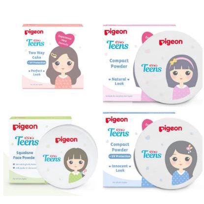 ^ KYRA ^ Pigeon Teens Compact Powder Natural Innocent Look Bedak Wajah Padat Dan Tabur With UV Protection