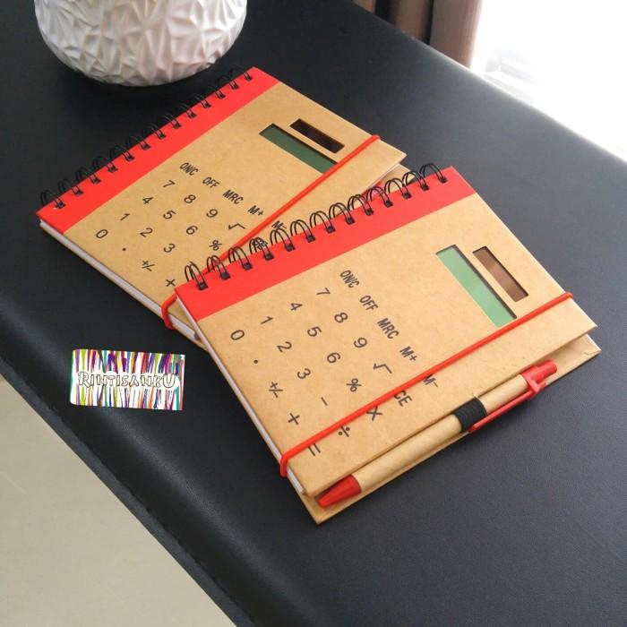 

Book Buku Agenda Motif Rustic Kalkulator, Notebook Memo 2In1 Calculator Pen
