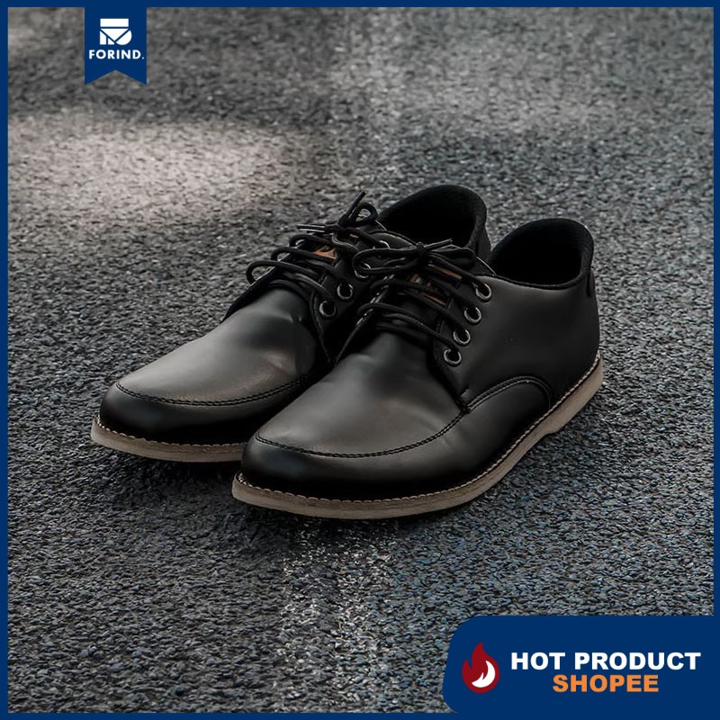 Gain Black | Sepatu Pantofel Hitam Pria Fantopel Pantopel Ori Casual Kerja Cowok Men | FORIND x Joey