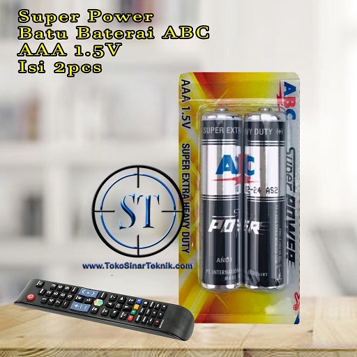 Battery ABC AAA Super Power Hitam Batre A3 Remote DVD AC Merk ABC Anti Karat