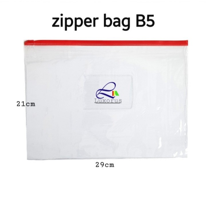 

Map Plastik Transparan Zipper Bag B5