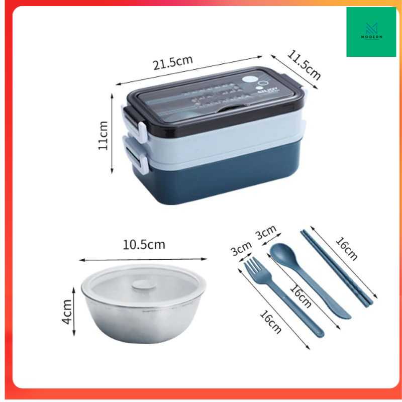 TD-DA SDGRP Kotak Makan Lunch Bento Box Double Layer Soup Bowl - JT-008