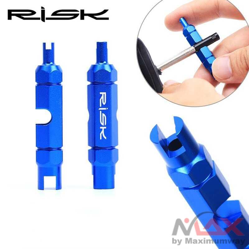 RISK Kunci Pas Sepeda 3in1 Bike Valve Wrench Schrader Presta - RL301 Warna Biru