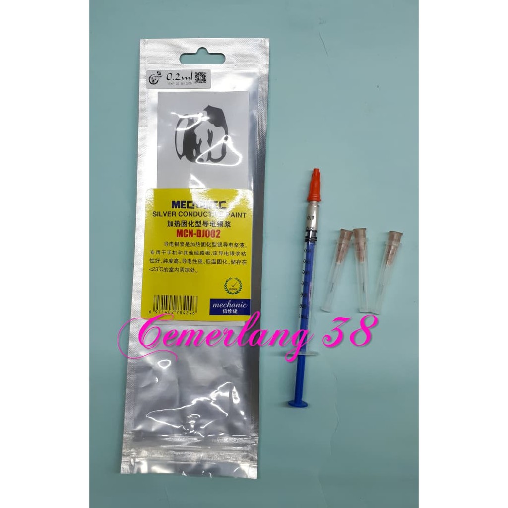 Mechanic Silver Conductive Paint / Electro Carbon Suntik sambung jalur