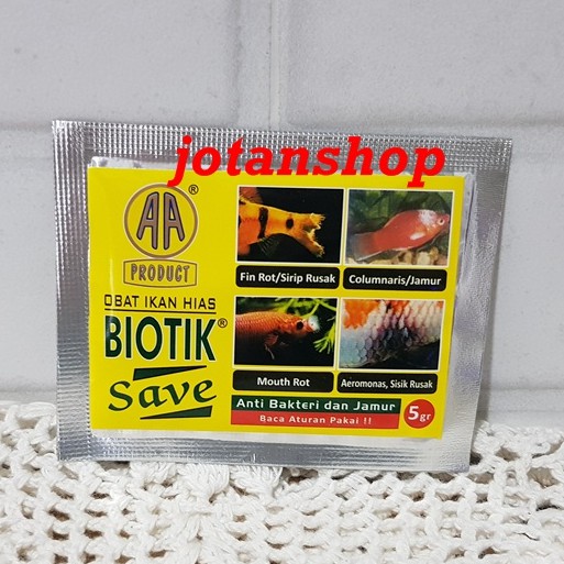 BIOTIK SAVE Obat Ikan Hias Anti Bakteri dan Jamur 5 Gram 5gr Aquarium