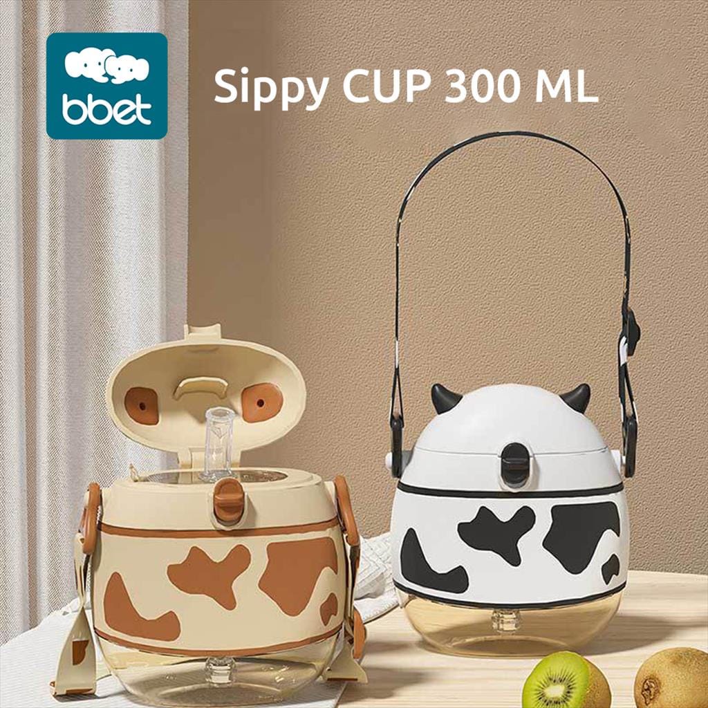 BBET PPSU Sippy Cup Cow Water 300ml - Botol Minum Anak 300ml