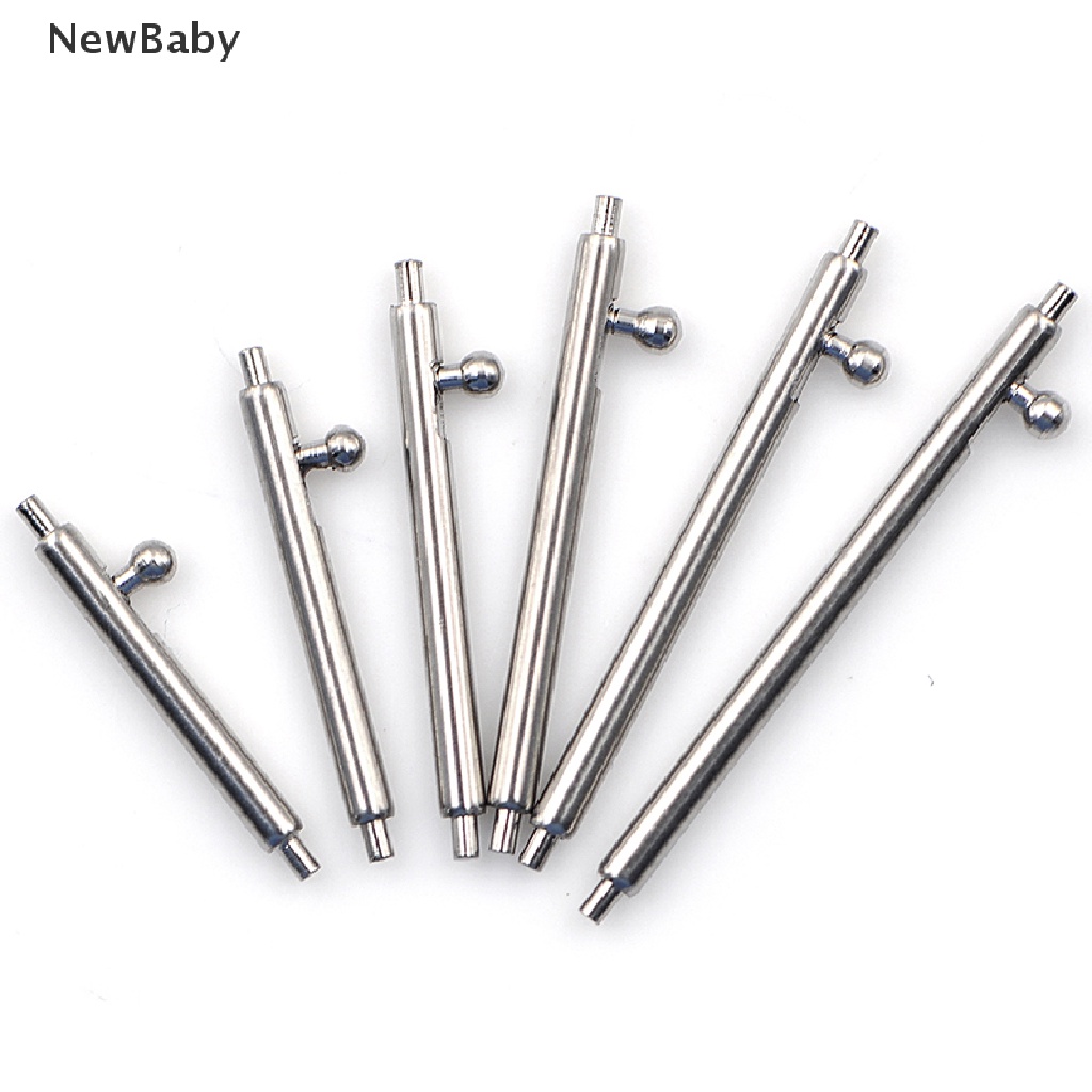 10pcs pin bar strap Jam Tangan Bahan stainless steel Ukuran 12-22mm