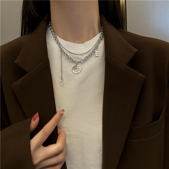 Kalung untuk wanita in hip hop kalung sweet cool Eropa dan Amerika twin cahaya mewah minoritas baru