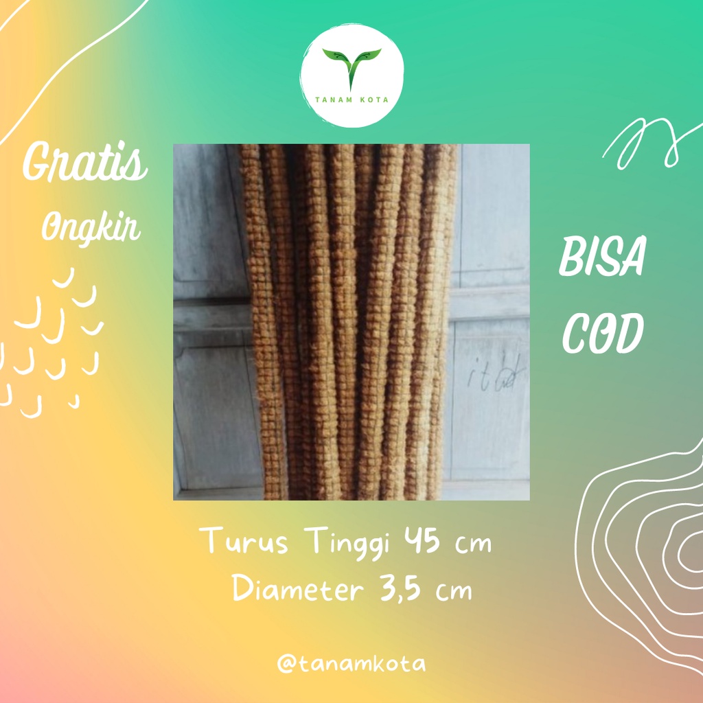 Turus Penyangga Tanaman Tiang Rambat Merambat 45 Cm Anggrek Bunga Janda Bolong Cocofiber Sabut Serab