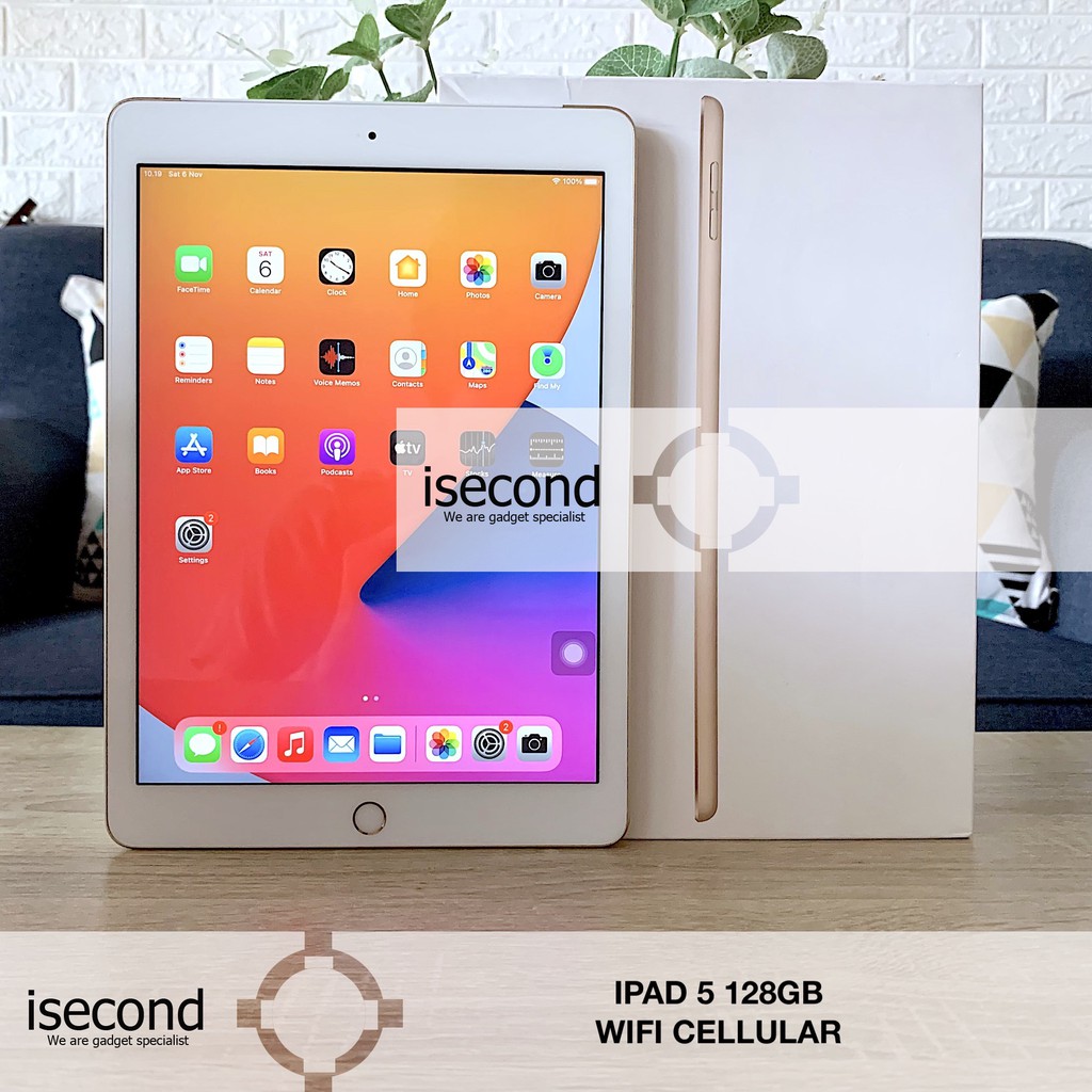 Ipad 5 128GB WIFI CELL 4G LTE Second Fullset Mulus Apple Ipad Gen 5