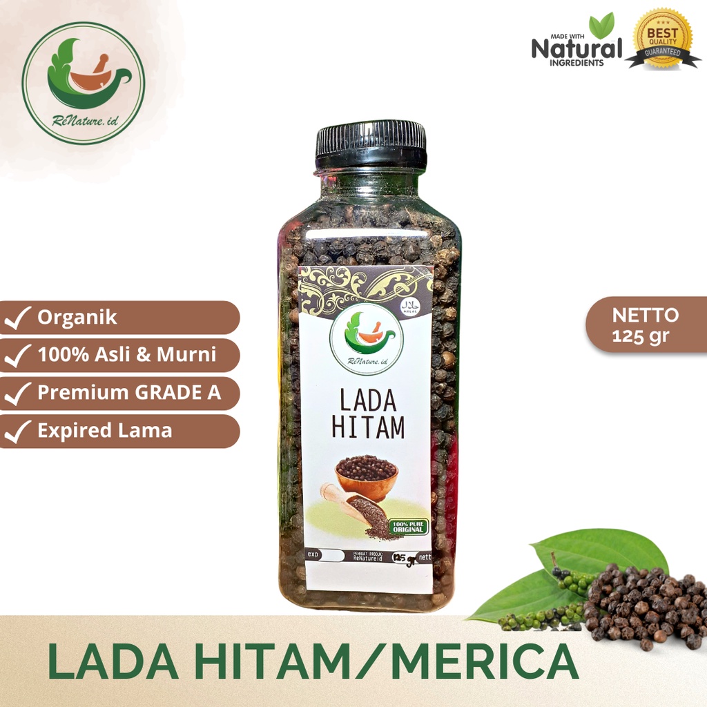 

PROMO!! 125 GRAM LADA HITAM ASLI KUALITAS PREMIUM BUMBU DAPUR JSR REMPAH / LADA HITAM 100 GRAM RENATURE