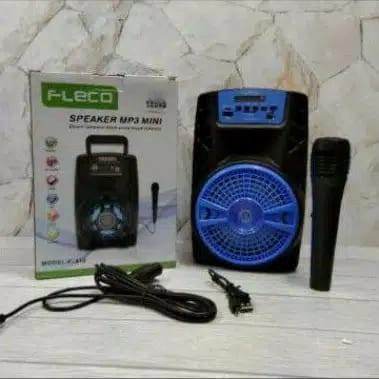 Promo Terbaru !!! Speaker bluetooth karaoke Digital Led Fleco F-410 EXTRA BASS Free Microphone