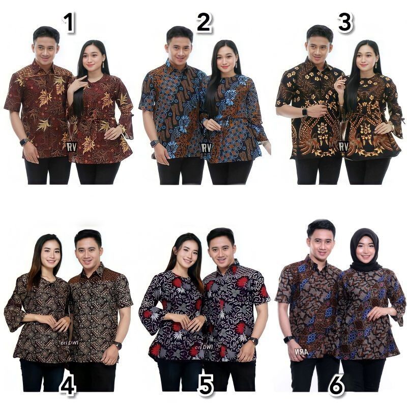 BAJU BATIK SERAGAM Atasan Blouse Hem Batik Couple Pria Wanita Pasangan New Arrival Kemeja Sarimbitan