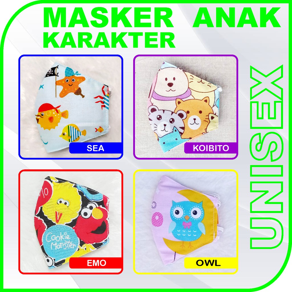 MASKER ANAK BALITA 4 PLY KOREAN STYLE / BISA DIISI TISU