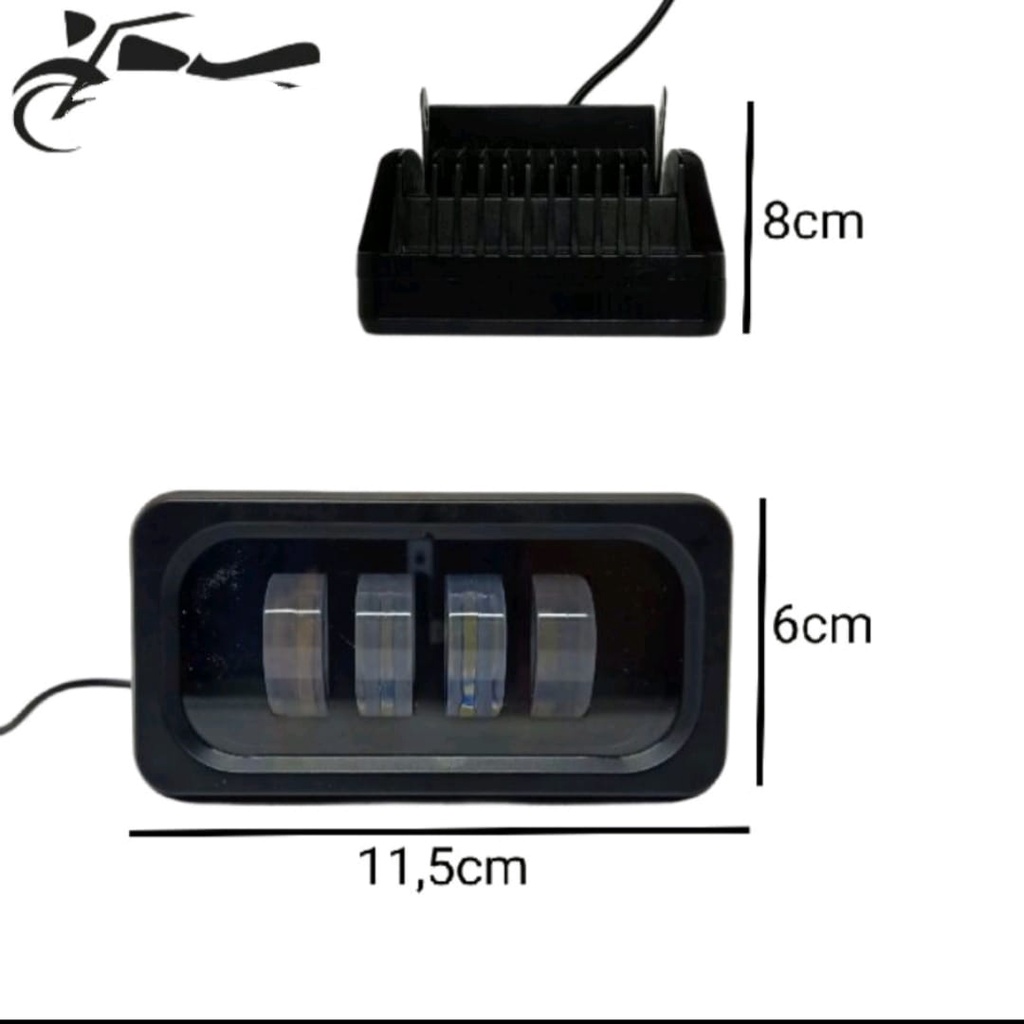 Lampu Tembak sorot Cwl 4D 4 mata Led daymaker kotak 4 led cwl offroad mobil/motor