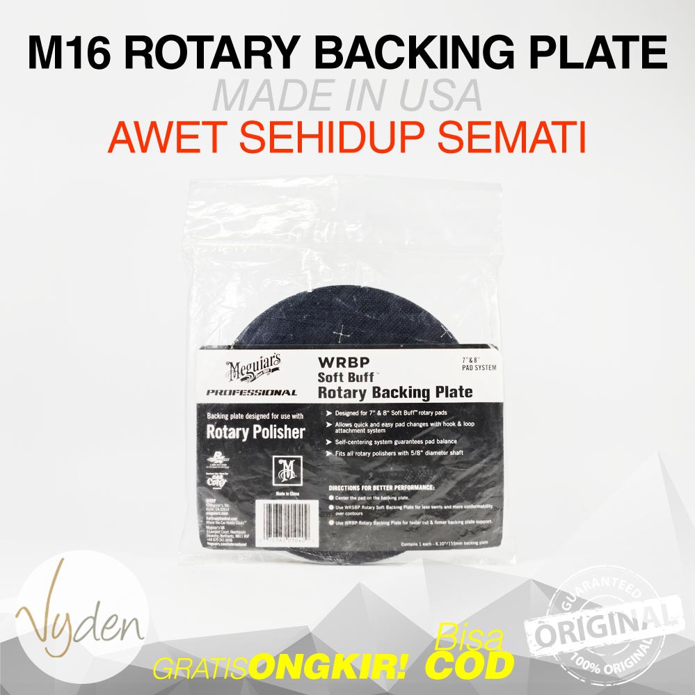 MEGUIARS Soft Buff Rotary Buffer Backing Plate 6 Inches M16 WRBP MURAH