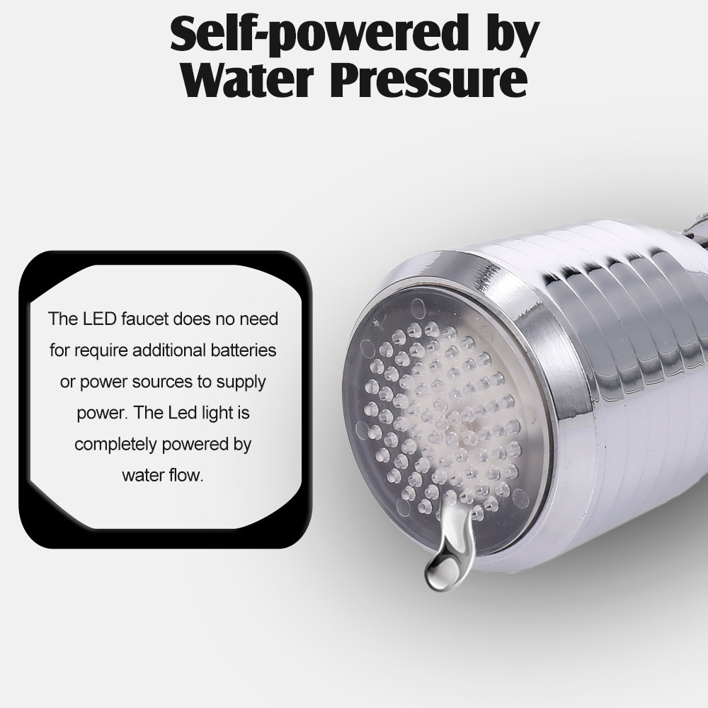 [360 Degree Rotation Temperature Sensor Light Water Faucet][High Quality Nozzle Water Saving Tap ][LED 7 Color Change Water Filter][ Replacement For Sink Drains Strainer]