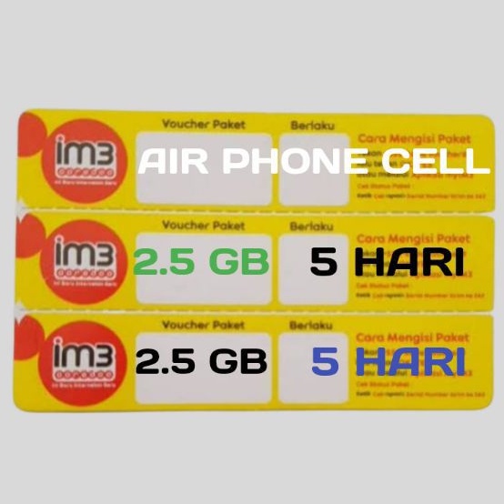 VOUCHER INDOSAT 2.5 GB 5 HARI SUMATERA 24 JAM