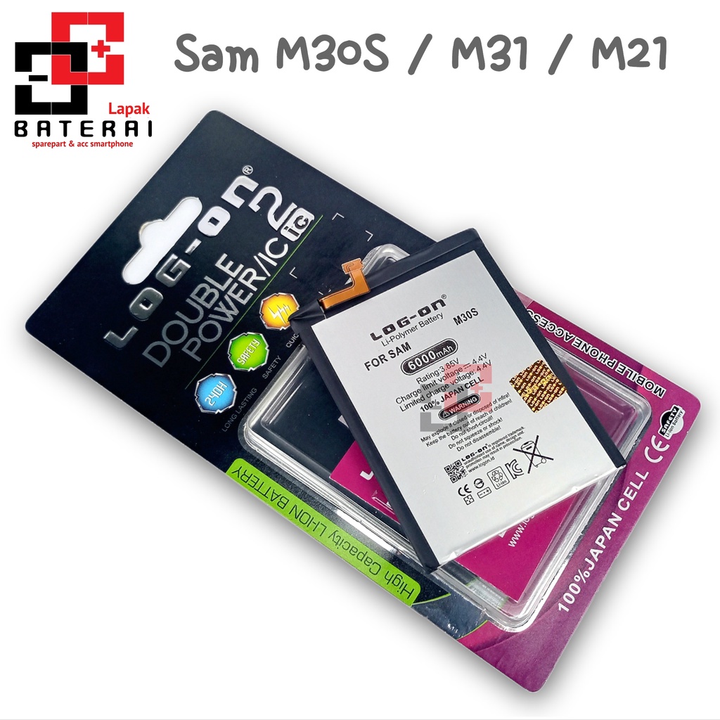 LOG - ON Baterai Samsung M31 2020 EB-BM207ABY | Galaxy M31 | SM-M315F | SM-M315F/DS Double IC Protection Battery Batre