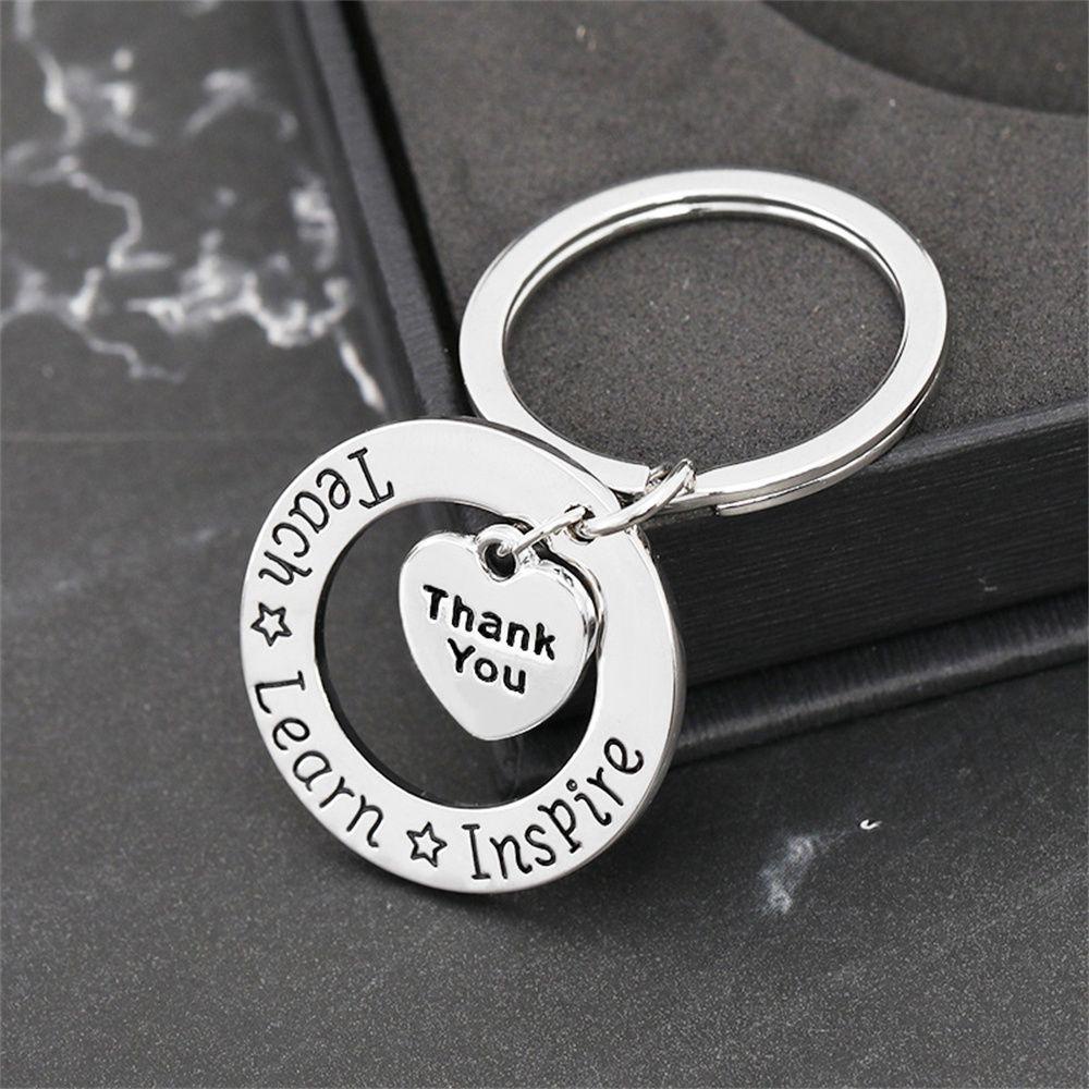 Gantungan Kunci LILY Teens Stainless Steel Thank You Teacher Charm Key Chain