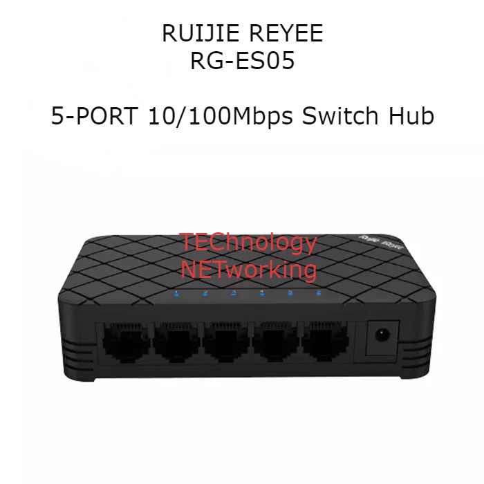 Ruijie Reyee RG-ES05 5-Port 10/100 Mbps Unmanaged Desktop Switch