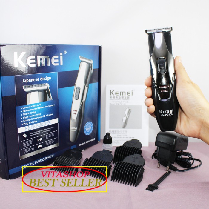 Alat Cukur Rambut Kemei KM-PG 100 Hair Clipper Mesin Potong Dan Pangkas Barbershop Cukuran Cas