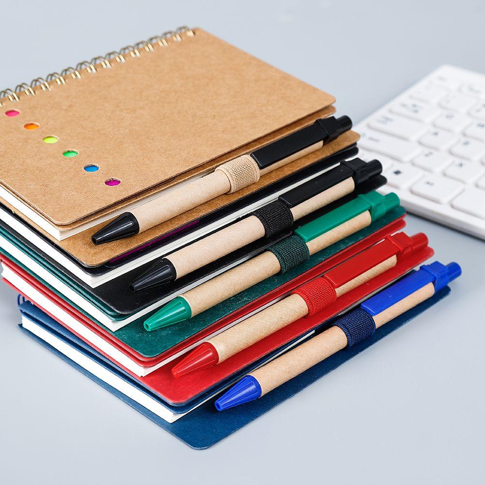 Nanas Lined Spiral Notebook Penanda Halaman Siswa Kraft Paper Cover Tab Indeks Berwarna