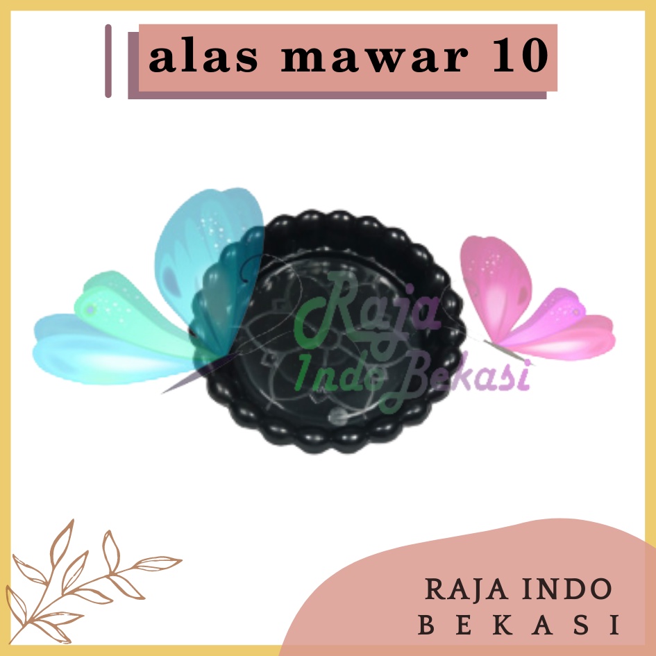 Tatakan Pot Alas Mawar 10 Putih Hijau Pink Kuning Hitam - Tatakan Pot Tawon Pirus Putih 10 12 Cm