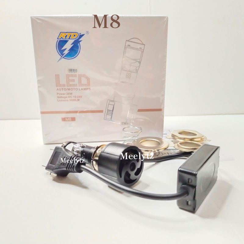 Lampu Utama Led RTD M8 Mini Projector H6 H4 HS1 cut off motor mobil