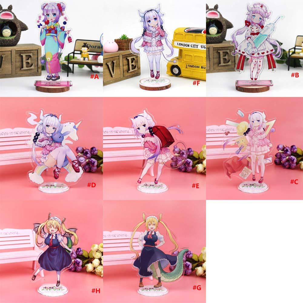 Hadiah Penggemar Pembantu Naga AUGUSTINA Miss Kobayashi Fashion Dekorasi Mainan Koleksi Model KannaKamui Kanna Desktop Standing Card Figure Model Plat