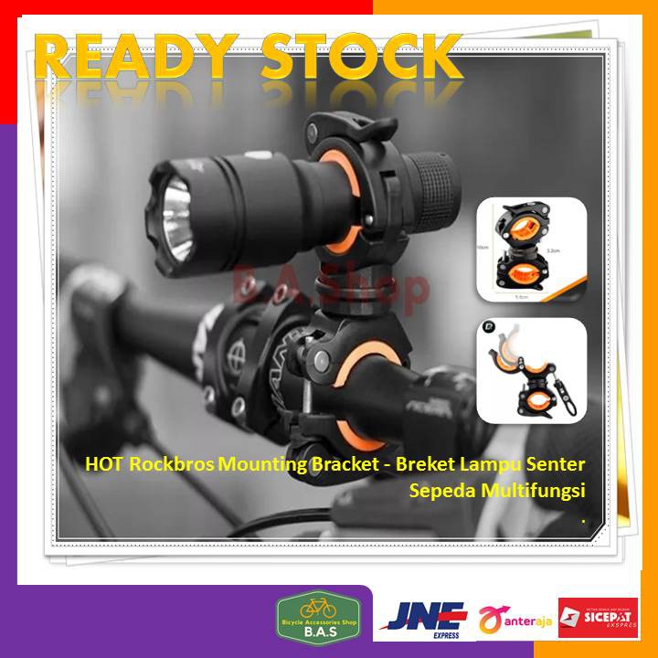 HOT Rockbros Mounting Bracket - Breket Lampu Senter Sepeda Multifungsi